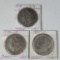 3 Morgan Silver Dollars - 1878 7TF 2nd Rev., 1879-S, 1880-O