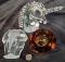 3 Pieces Art Crystal- Cartier Unicorn, Signed Elephant Orrefors Base