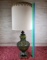 Mid Century 4 ft. Avocado Green Glass Table Lamp