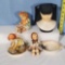 4 TMK5 Hummel Figurines, Bust and Ashtray