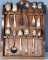 Wooden Spoon Rack with 1800s Norway Silver and other Spoons