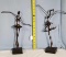2 Alberto Giacomette Style MCM Brutalist Abstract Bronze Ballerinas