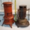 2 Antique cylinder Form Room Size Oil Heaters