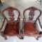 Pair Of Carves Chinese Hongmu Rosewood Court Chairs