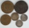 6 1800s US Coins 1848 & 1855 Large Cents, 1849 & 1853 Half Dimes and 1890 Dime