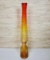 Mid Century Tangerine Bischoff Art Glass Rocket Vase