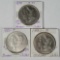 3 Higher Grade Silver Morgan Dollars - 1878 7TF 2nd Rev, 1880, 1883-O