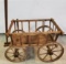Antique Metal Rim Wooden Spoke Goat Wagon