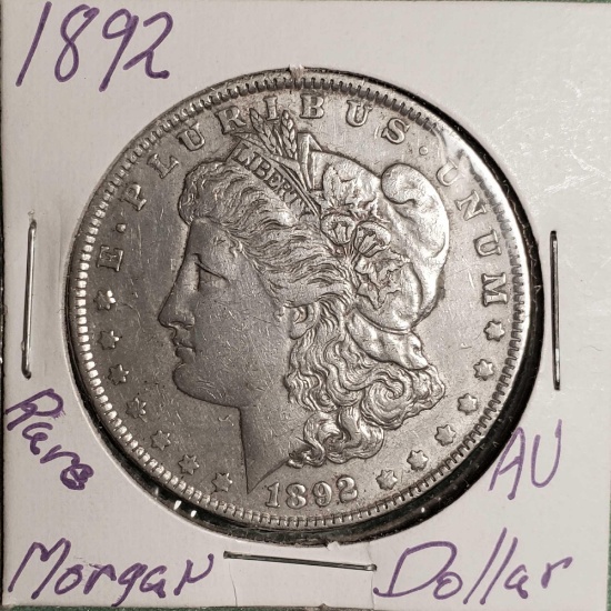 1892 Rare AU Morgan Silver Dollar