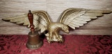 Metal Eagle Plaque & Vintage Brass Captain's Bell