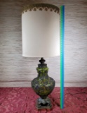 Mid Century 4 ft. Avocado Green Glass Table Lamp
