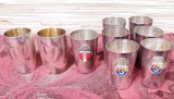 9 Vintage .800 Silver Shot Glasses