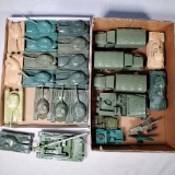 2 Flats FULL of plastic WWII Tanks, Transport and other Vehicles