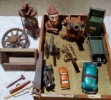 Case lot of antique toys and more