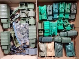 2 Flats FULL of Rubber & Plastic WWII Tanks, Transport and Other Vehicles