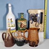 6 Mid Century, French, Mexico and Other Pitchers, Jugs and Decanters