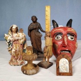 Box Lot of Santos Folk Art and Related Religious Figures