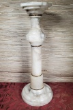 Antique Alabaster Pedestal with Ocatagon Top