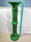 Green Marble Pedestal Plant Stand