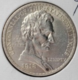 1918 Lincoln Silver Commemorative Half Dollar UNC