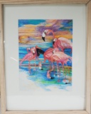 Nancy McIntyre Flamingo Beach Colored Pencil Drawing