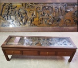 Asian Carved Top Coffee Table
