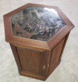 Asian Carved Top Octagon Side Table