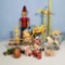 Tray lot of Vintage Wood, Wind-Up, Disney and Other Toys
