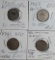 4 Shield Nickel Repunched Date Error Die Variety Coins