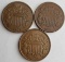 3 AU US Two Cent Pieces - 1865, 1866 and 1867