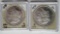 Rare AU 1878 8TF and 1878 7TF Morgan Silver Dollars