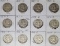 12 Silver Franklin Half Dollars