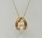 14k Yellow Gold Chain With Diamond & Pearl Pendant