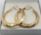 Diamond Design 14k Gold Hoop Earrings