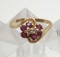 Synthetic Ruby & Diamond 14k Gold Ring