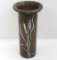 Heintz Arts & Crafts Bronze w/ Sterling Cat Tail Design Vase