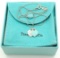 Tiffany & Co. Heart Charm Necklace w Orig. Box & Bag