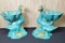 Pair of Chinese Monochrome Pottery Ducks w/ Lily Pads