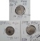 3 Higher Grade Shield Nickel Repunched Date Error Variety Coins