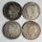 4 US Silver Dollars - 2 1889-O and 1884 Morgan 1923-S Peace