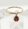 18k Gold Ring with Lady Bug Dangle Charm