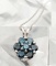 10k White Gold Blue Diamond Pendant Necklace