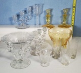 13 Pcs Heisey Fancy Etched Glassware - Orchid, #448, Fox Chase -EDITED!