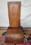 Hand Carved 2 Piece Wood Stool / Chair