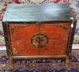 Chinese Two Door Antique Chest Raised on 4 Legs