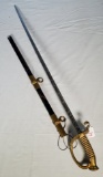 Vintage M1852 USN Navy NS Meyer Inc Trade Conqueror Mark Gilt Dress Sword