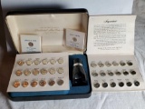 Franklin Mint Miniature President Coin Set with 38 Coins, Case and Viewer Loupe