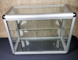 Aluminum And Glass Table Top Showcase With Lock and keys