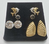 4 Pair 14k Gold Pierced Earrings