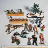 Various size led toy solders, dime store soldiers, flats and more
